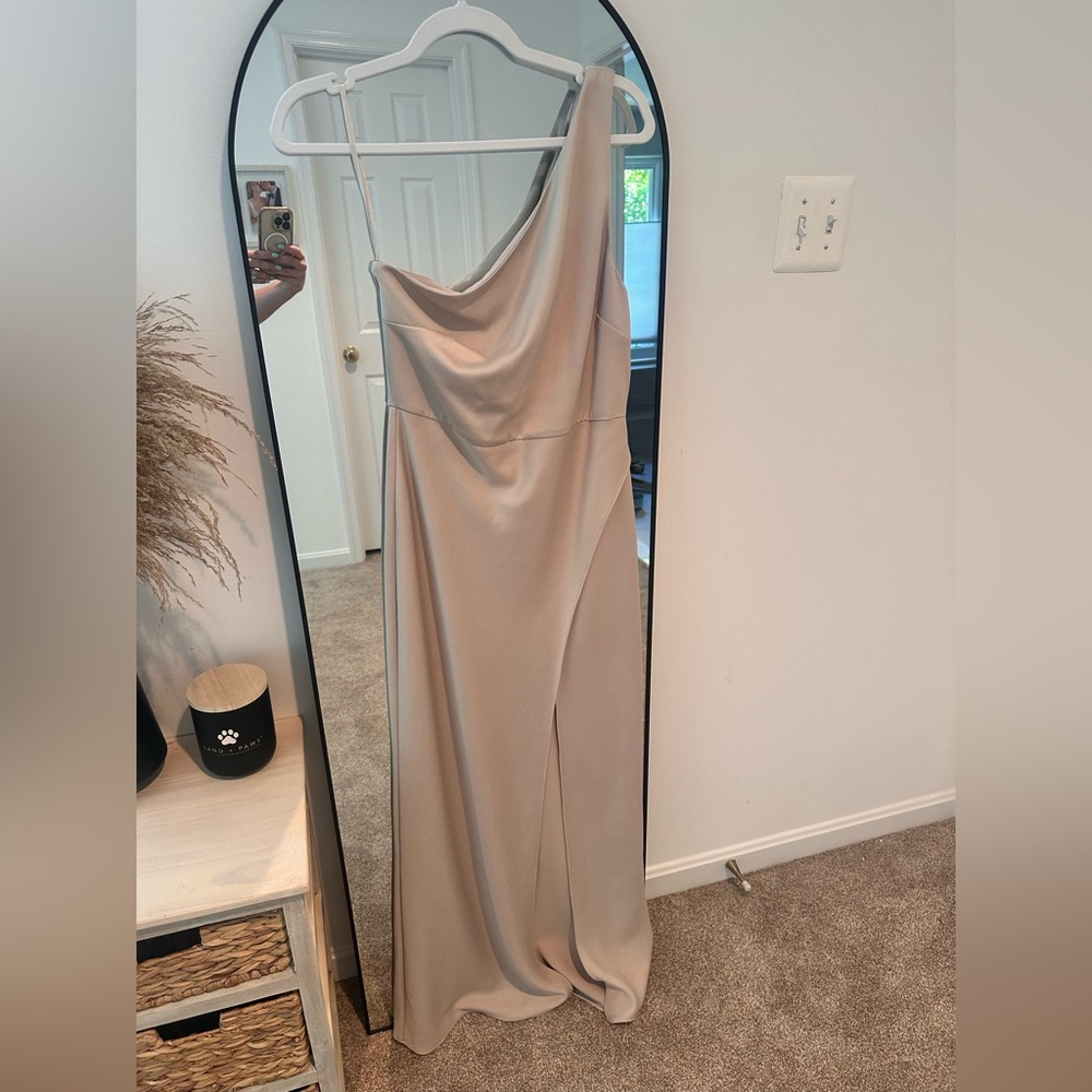 BHLDN Dylan Satin Charmeuse Champagne Bridesmaid Dress